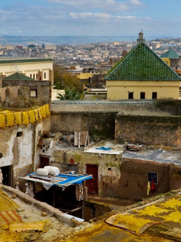 Fes Leather Tannery during our 7 day Morocco tour