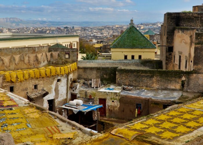 Fes Leather Tannery during our 7 day Morocco tour