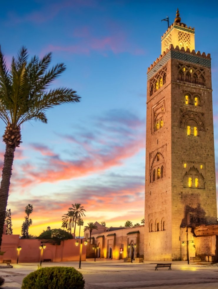Mosque of kotubia in Jaama El fana during Marrakech trip with Azzouzi Morocco Tours